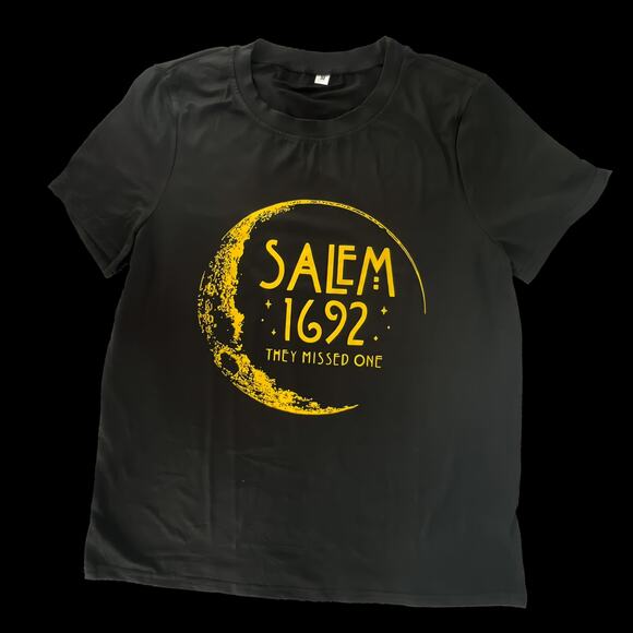 Salem 1692 - They Missed One Graphic Tee Shirt Top in Black & Yellow Size Medium - Picture 11 of 11